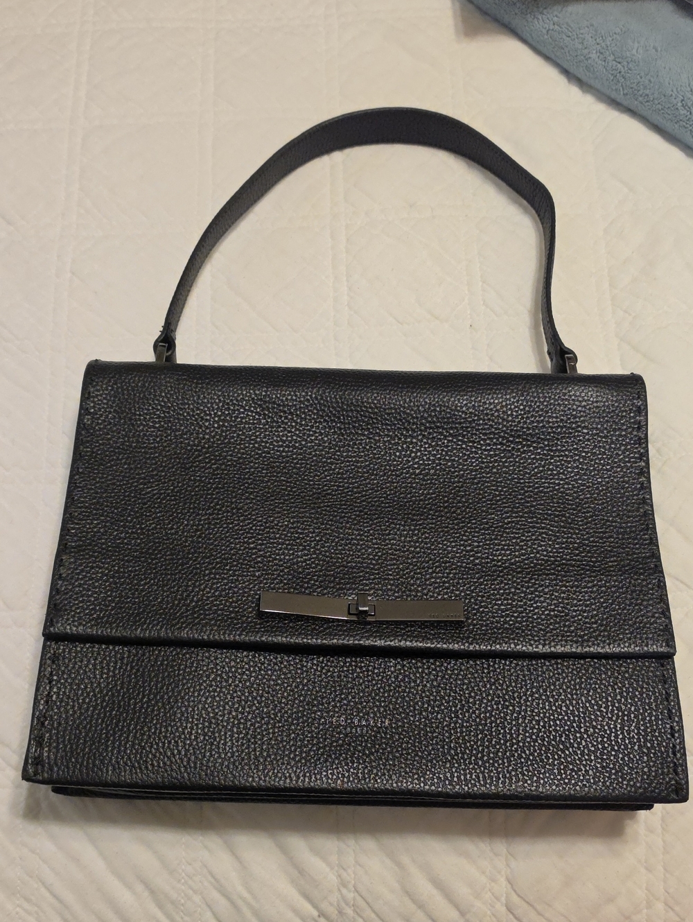 Ted Baker Concertina Shoulder Bag Black Leather NWT